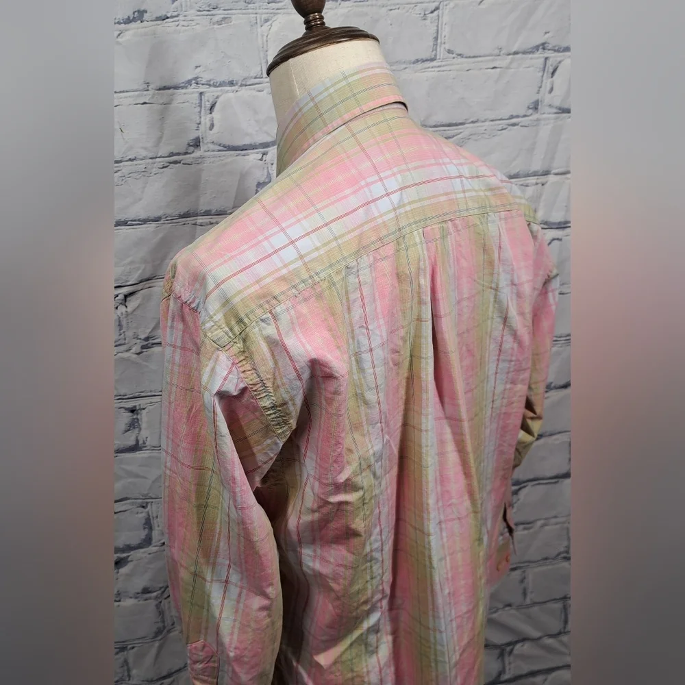 Burberry London Men's Button Down Shirt Check Vintage USA 90s Relaxed Fit Medium - Picture 10 of 16